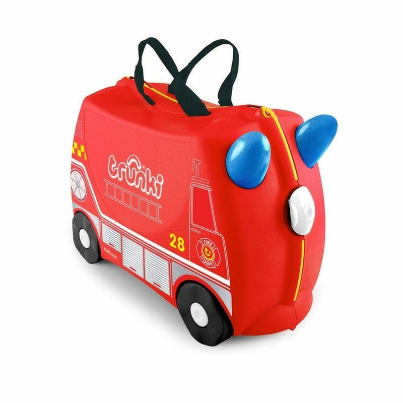 トランキ子供用スーツケース消防車赤レッド乗って遊べる座れる機内持ち込みおもちゃ箱TrunkiTheOriginalRide-OnFrankSuitcase,Red