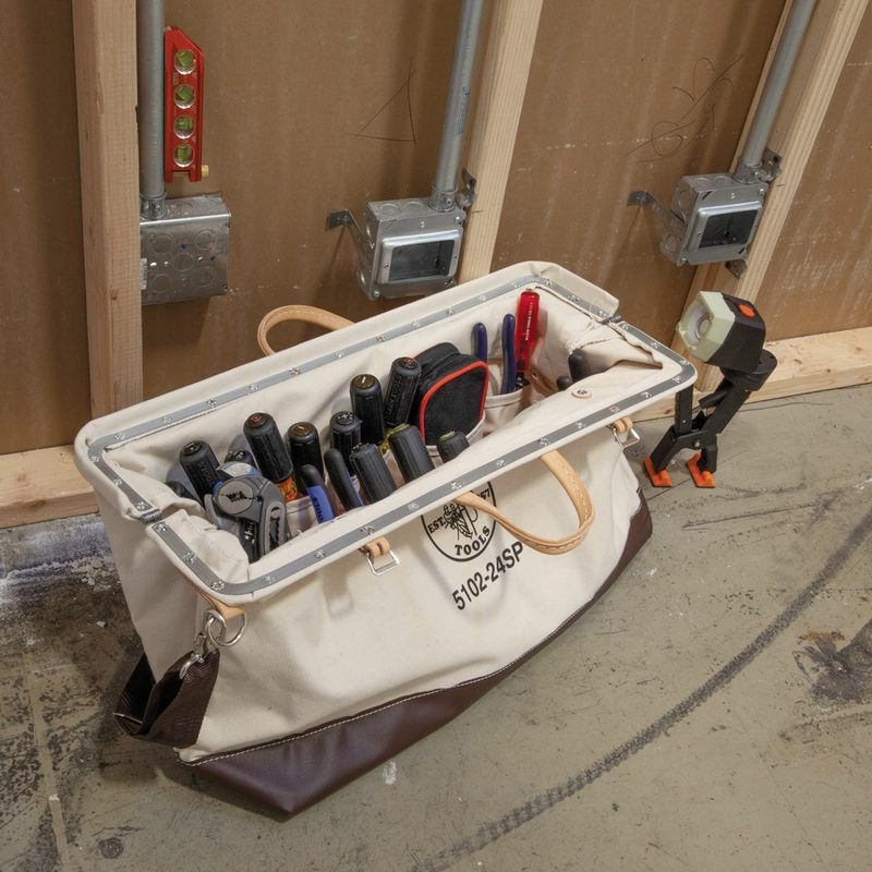 工具バッグ クラインツール キャンバス ツールバッグ 工具箱 ストラップ付き 60cm アメリカ製 Kleintools Deluxe Canvas  Tool Bag, 24-Inch 5102-24SP アルファエスパス