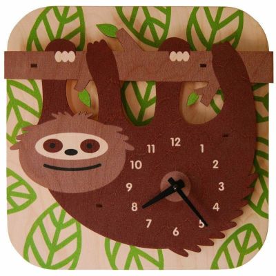 ウォールクロック 木製 振り子時計 壁掛け時計 なまけもの<br> Modern Moose Sloth Wall Clock