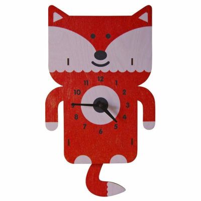 ウォールクロック 木製 振り子時計 壁掛け時計 キツネ<br> Modern Moose Fox Pendulum Wall Clock
