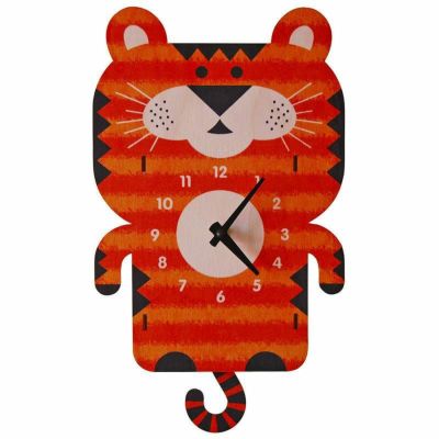 ウォールクロック 木製 振り子時計 壁掛け時計 トラ タイガー<br> Modern Moose Tiger Pendulum Wall Clock
