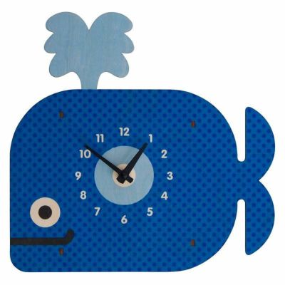ウォールクロック 木製 壁掛け時計 クジラ<br> Modern Moose Whale Wall Clock