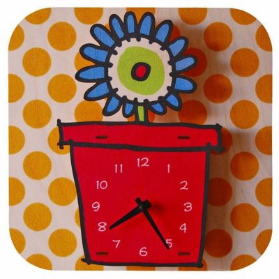 ウォールクロック 木製 壁掛け時計 フラワー 花<br> Modern Moose Flowerpot Wall Clock