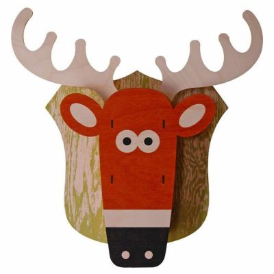 3Dウォールデコ 壁飾り 木製<br> Modern Moose Deer 3D Wall Decor