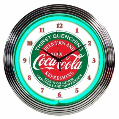 コカコーラ ネオンウォールクロック 直径38cm 掛け時計 レトロ Neonetics Drinks 15