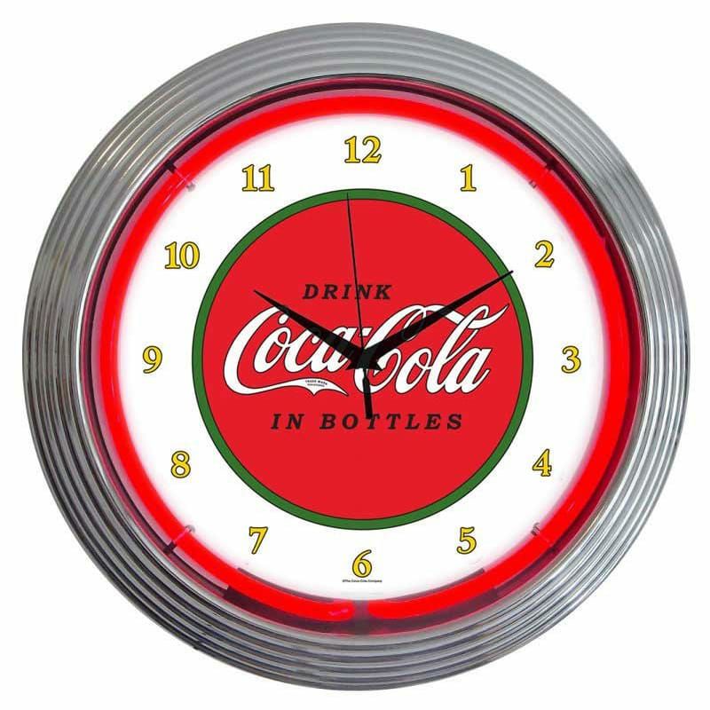 コカコーラネオンウォールクロック直径38cm掛け時計クラシックレトロNeoneticsDrinks15"CocaCola1910ClassicWallClockNEO1490