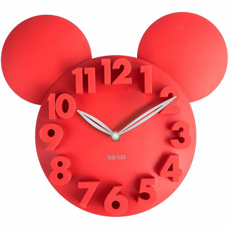 3Dウォールクロックミッキーマウスディズニー壁掛け時計MEIDICLOCKModernDesignMickeyMouseBigDigit3DWallClockHomeDecorDecoration-Black