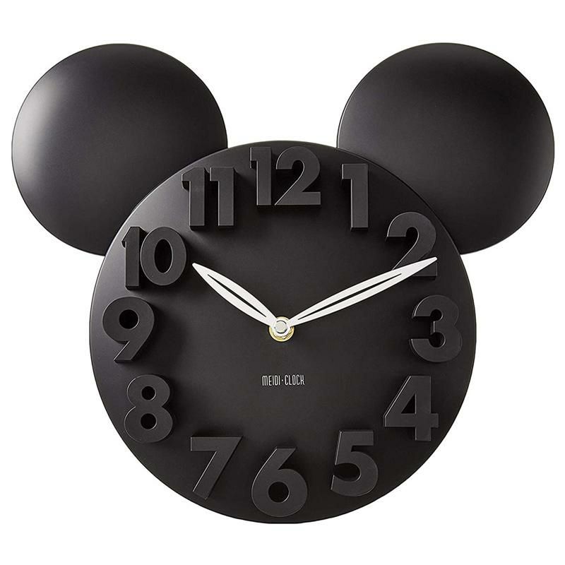 3Dウォールクロックミッキーマウスディズニー壁掛け時計MEIDICLOCKModernDesignMickeyMouseBigDigit3DWallClockHomeDecorDecoration-Black