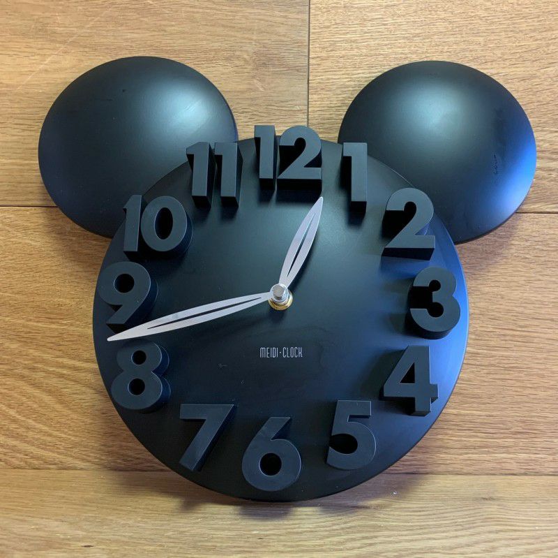 3Dウォールクロックミッキーマウスディズニー壁掛け時計MEIDICLOCKModernDesignMickeyMouseBigDigit3DWallClockHomeDecorDecoration-Black