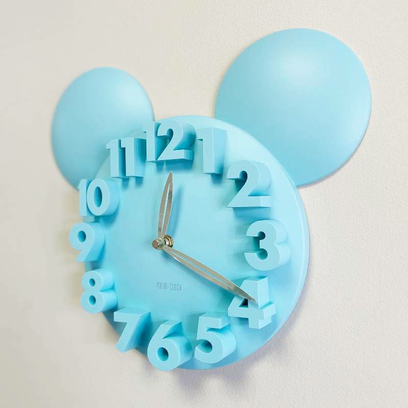 3Dウォールクロックミッキーマウスディズニー壁掛け時計MEIDICLOCKModernDesignMickeyMouseBigDigit3DWallClockHomeDecorDecoration-Black