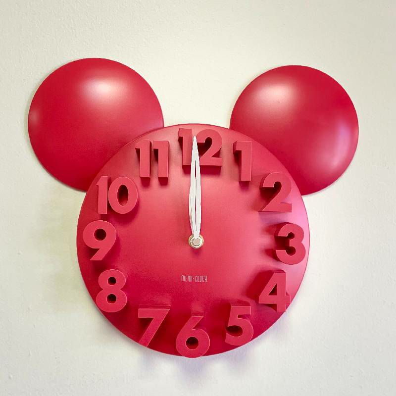 3Dウォールクロックミッキーマウスディズニー壁掛け時計MEIDICLOCKModernDesignMickeyMouseBigDigit3DWallClockHomeDecorDecoration-Black