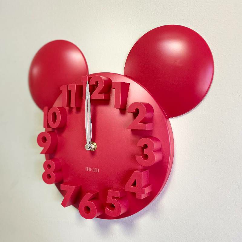 3Dウォールクロックミッキーマウスディズニー壁掛け時計MEIDICLOCKModernDesignMickeyMouseBigDigit3DWallClockHomeDecorDecoration-Black