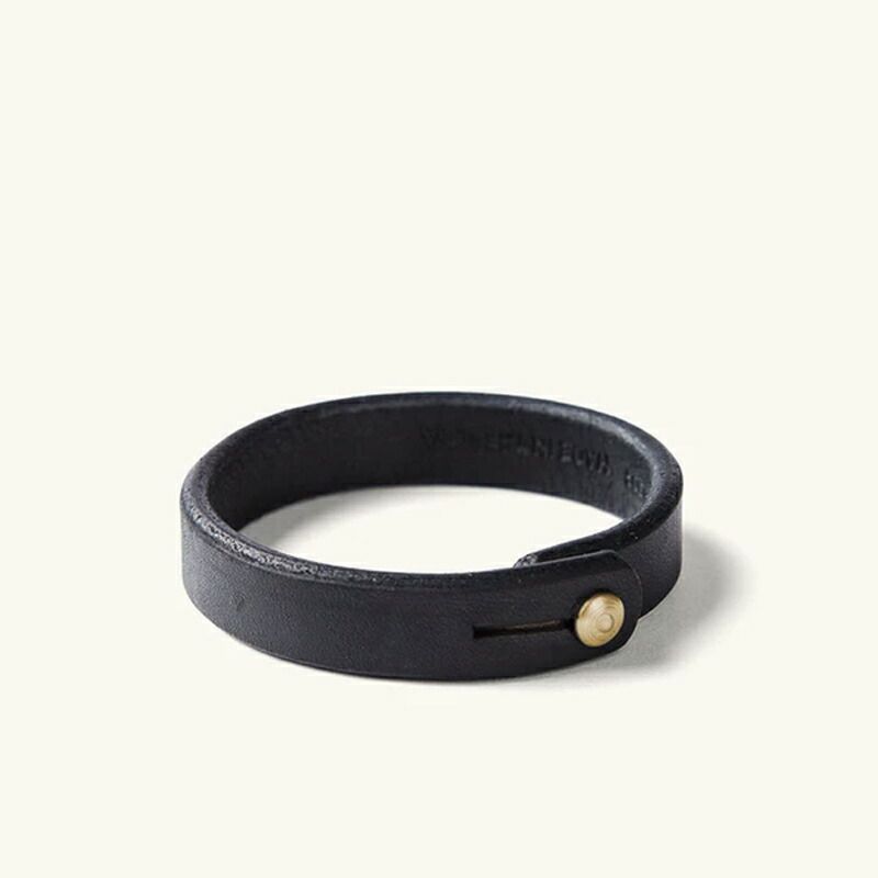 タンナーグッズレザーブレスレットブラック黒アメリカ製TANNERGOODSSingleWrapWristband