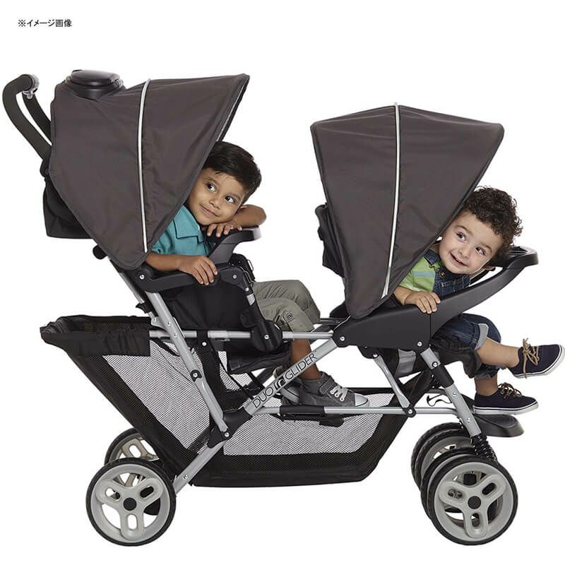 ベビーカータンデム双子用前後二人乗りGracoDuoGliderClickConnectStroller,Glacier