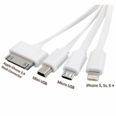 USBケーブル iPhone,iPad,iPod各種対応 Gembonics Premium 4 in 1 Multi Usb Charger Adapter Charging Cable Connector And Micro USB for iPhone 6 Plus 5 5S 5C iPad 4th Gen Air Mini iPod touch 5th 7th Gen Sa