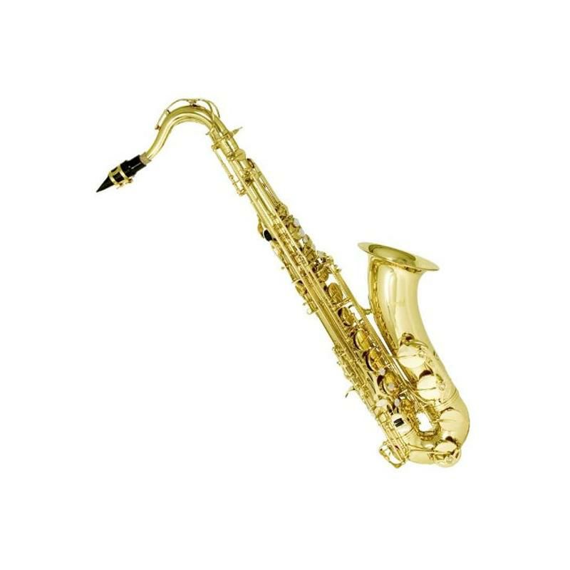 テナーサックスチューナーケース付MendinibyCecilioMTS-L+92DGoldLacquerBFlatTenorSaxophonewithTuner,Case,Mouthpiece
