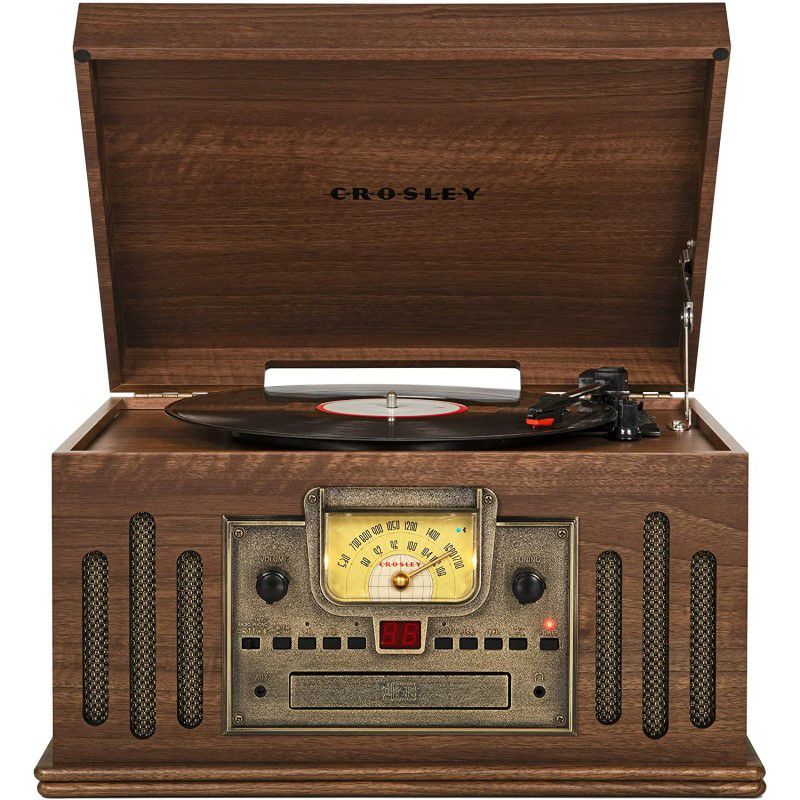 クロスリー ラジオ レコードプレーヤー CDプレーヤー カセットデッキ Aux Bluetooth Crosley CR704B Musician  3-Speed Turntable with Radio, CD/Cassette Player, Aux-In and Bluetooth |  アルファエスパス