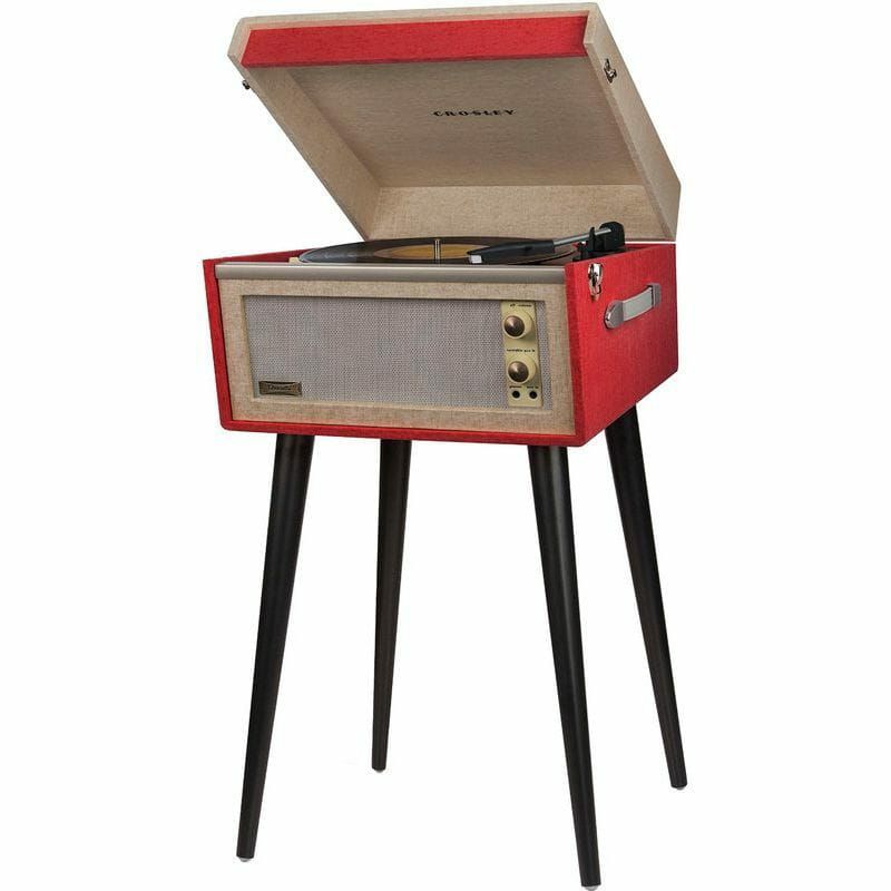 【送料無料】クロスリーバミューダポータブルターンテーブル赤CrosleyCR6233A-REDansetteBermudaPortableTurntablewithAux-In,Red【smtb-k】【kb】【RCP】