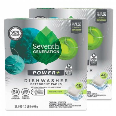 セブンスジェネレーション 食洗機用 食器洗い キューブ洗剤 フレッシュシトラス 43個×2パック Seventh Generation Dishwasher Detergent Packs, Ultra Power Plus, 86 Count