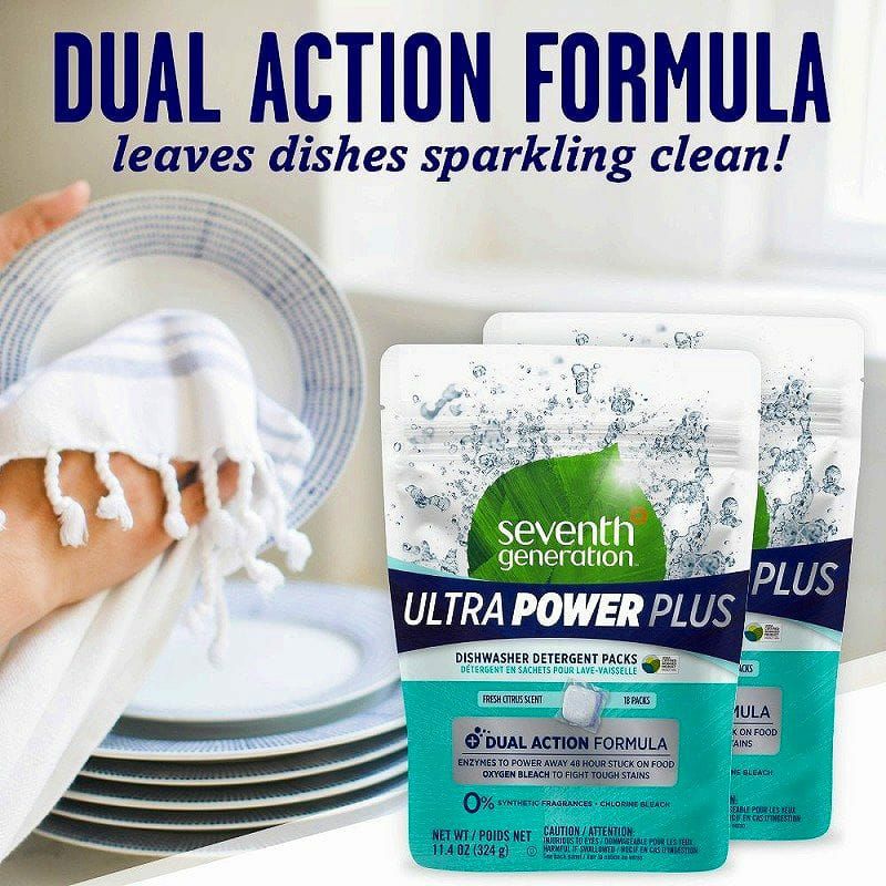 セブンスジェネレーション食洗器用キューブ洗剤フレッシュシトラス43個×2パックSeventhGenerationDishwasherDetergentPacks,UltraPowerPlus,86Count【RCP】