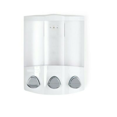 ソープディスペンサー シャワー 壁掛け 透明 トリプル 3個 各435mL フック付 シャンプー リンス コンディショナー ボディーソープ シャワージェル お風呂 浴室 Better Living Products 76354 Euro Series TRIO 3-Cha
