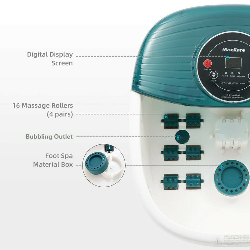 フットバス温度調節可能ローラーバイブレーションバブルFootSpa/BathMassagerwithHeat,Bulbbles,andVibration,DigitalTemperatureControl,16MasssageRollerswithMiniAcupressureMassagePoints,SootheandRelaxTiredFeet家電