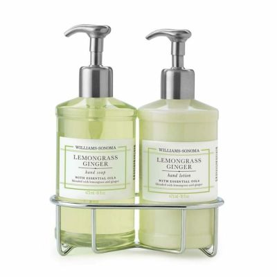 ウイリアムズ・ソノマ デラックスハンドソープ＆ローションセット レモングラスジンジャー Williams-Sonoma Lemongrass Ginger, Deluxe Hand Soap & Lotion Set with Caddy