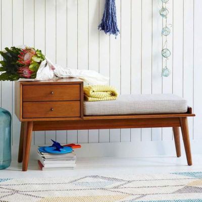 ミッドセンチュリー 棚 ベンチ 椅子 チェア Mid-Century Storage Bench - Acorn