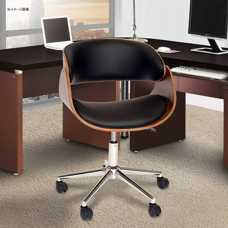 オフィスチェアー布張りレザーArmenLivingLCJUOFCHBLJulianOfficeChairinBlackFauxLeatherandChromeFinish