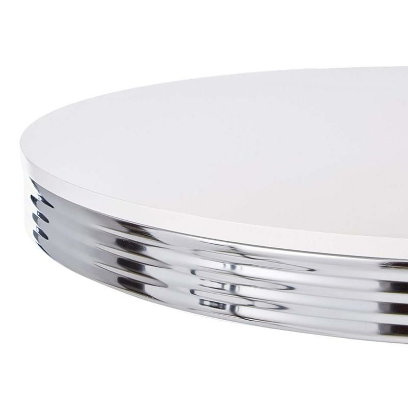 テーブル丸型パブテーブルクロムホワイトレトロアンティークビンテージRetroRoundDiningTableWhiteandChrome