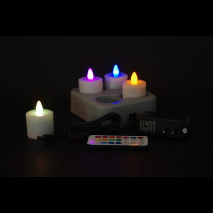 【送料無料】リモコンライトRemoteControlLEDRechargeableTeaLights-Setof4【smtb-k】【kb】