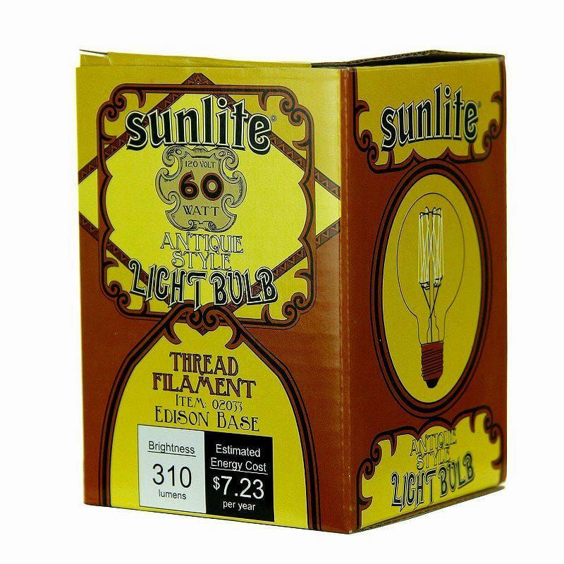 サンライト60ワットアンティークアンティークヴィンテージスタイルG30電球Sunlite60G30/AQ/T/SM60-wattAntiqueVintageStyleG30,MediumBase,Smoke