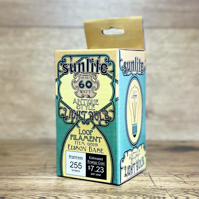 サンライト60ワットアンティークビクトリアスタイルA19電球Sunlite60A19/AQ/L/SM60-wattAntiqueVictorianStyleA19,MediumBase,Smoke