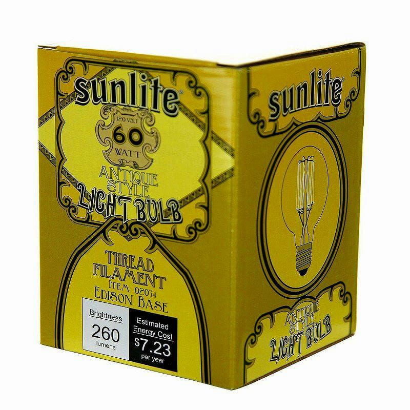 サンライト60ワットアンティークヴィンテージスタイルG25電球Sunlite60G25/AQ/T/SM60-wattAntiqueVintageStyleG25,MediumBase,Smoke