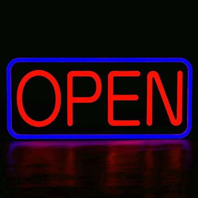 オープン ネオンサイン 照明 レトロ カフェ バー MaxLit 21'' X 10'' New Ultra Bright LED Neon Sign - Open - Remote Controlled (Blue/Red)