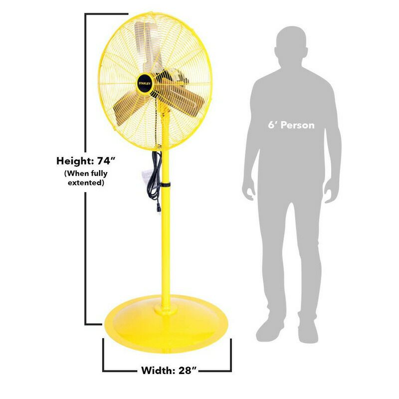 扇風機高さ最大188cm金属製イエロー黄色STANLEYST-24PHighVelocityPedestalFan24"Yellow,Black家電