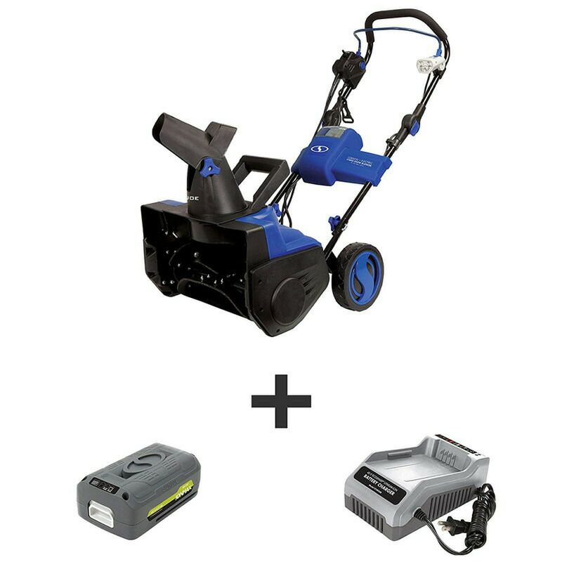 電動家庭用小型バッテリー除雪機ハイブリッドコードレスコードあり可能雪かき機40VスノージョーSnowJoeiON18SB-HYBHybridSingleStageSnowBlower|18-Inch|40Volt|13.5Amp|Brushless家電