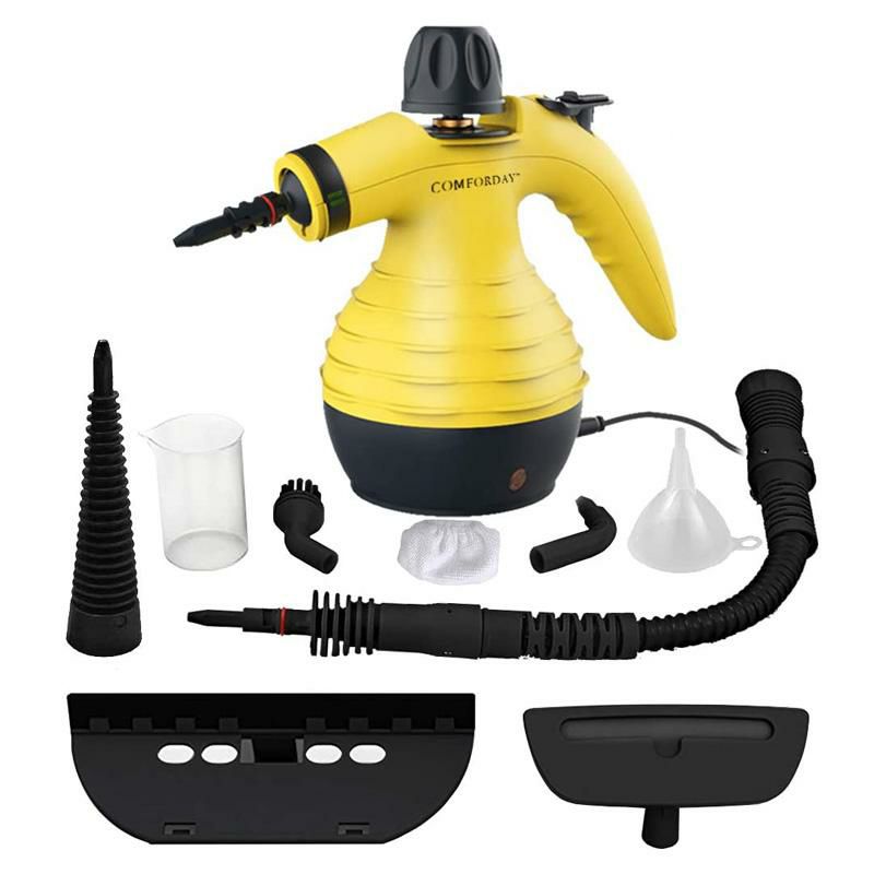 スチームクリーナーアクセサリー9種セットComfordayMulti-PurposeHandheldPressurizedSteamCleanerwith9-PieceAccessoriesforStainRemoval,Carpets,Curtains,CarSeats,KitchenSurface&MuchMore(Yellow)家電