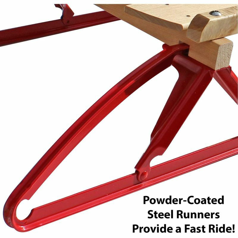 ソリスライダースチールウッド木アウトドアFlexibleFlyerMetalRunnerSled.Steel&WoodSteeringSnowSlider