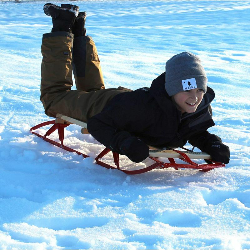 ソリスライダースチールウッド木アウトドアFlexibleFlyerMetalRunnerSled.Steel&WoodSteeringSnowSlider