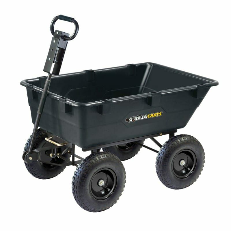 ガーデン ワゴン カート アウトドア Gorilla Carts GOR866D Heavy-Duty Garden Poly Dump Cart  with 2-In-1 Convertible Handle【代引不可】 アルファエスパス