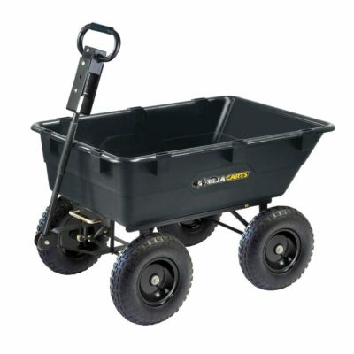 ガーデン ワゴン カート アウトドア Gorilla Carts GOR866D Heavy-Duty Garden Poly Dump Cart with 2-In-1 Convertible Handle【代引不可】