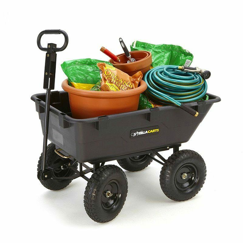 ガーデンワゴンカートアウトドアGorillaCartsGOR866DHeavy-DutyGardenPolyDumpCartwith2-In-1ConvertibleHandle【smtb-k】【kb】【RCP】