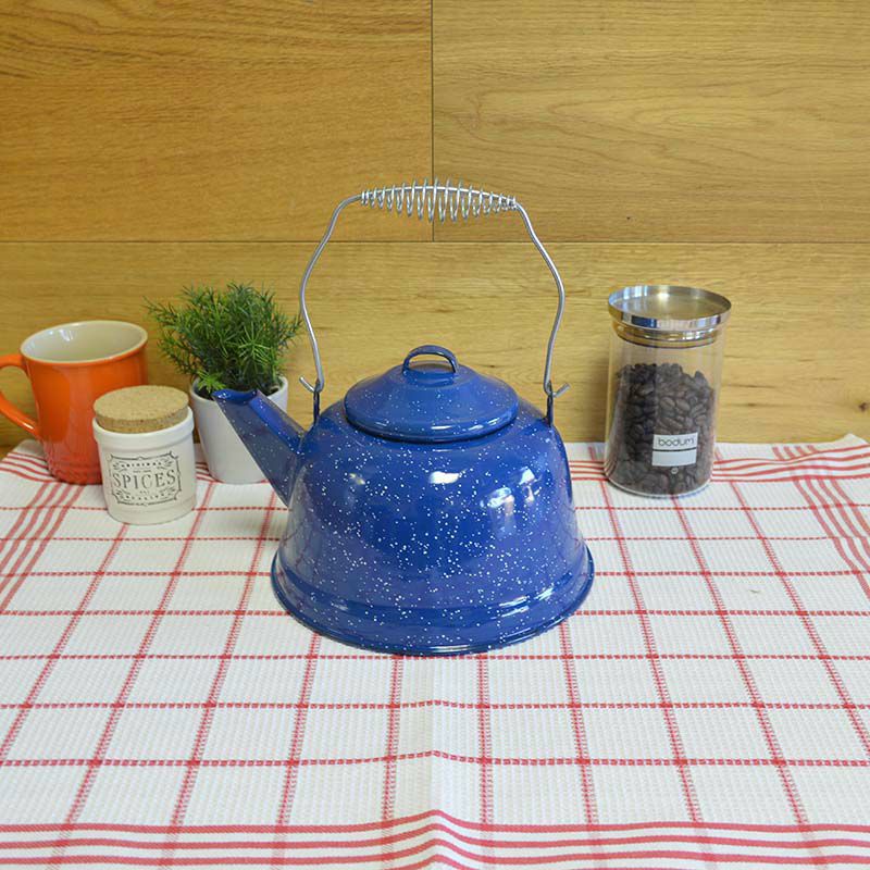 キャンプ用アウトドアホーローケトルやかんブルーGSIOutdoorsEnamelwareTeaKettle,10-Cup