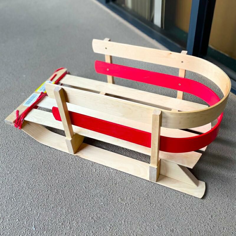 ソリ木製アウトドアFlexibleFlyerBabyPullSled.WoodToddlerTo-Boggan.WoodenSleighforKids