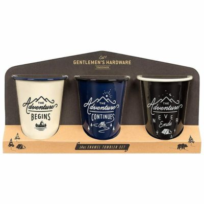 マグカップ キャンピングコーヒータンブラー 3個セット エナメル ホーロー アウトドア キャンプ 結婚祝い<br> Gentlemen's Hardware Enamel Coffee Tumblers/Mugs, Set of 3, Separate Colors