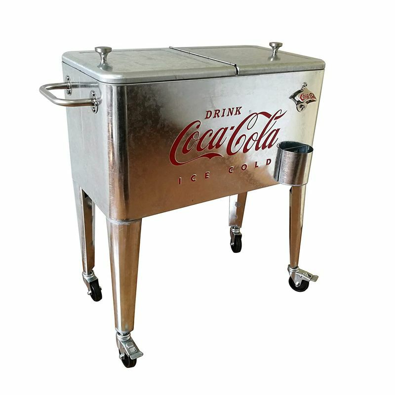 コカコーラカート型クーラーボックスキャスター付オープナー付レトロLeighCountry60Qt.Coca-ColaEmbossedIceColdCoolerUTG1244