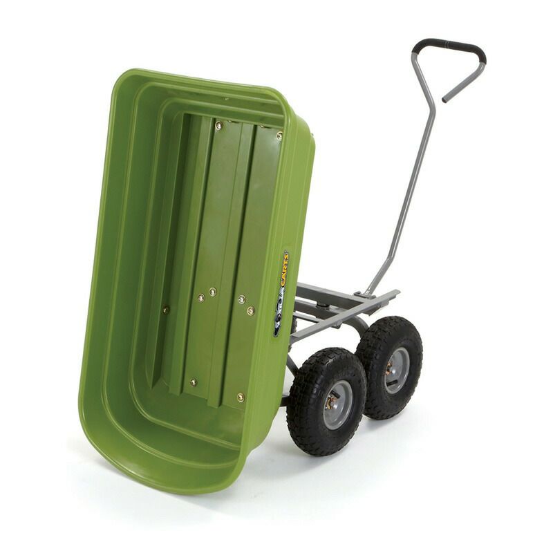 ガーデンダンプカートポリキャリーカートワゴングリーンゴリラカートGorillaCartsPolyGardenDumpCartwithSteelFrameand10"PneumaticTires,600-lbs.Capacity,GreenGOR4G(-COM)