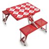 コカコーラ折りたたみ式ピクニックテーブル4人用ポータブル持ち運びベンチアウトドアキャンプフェスPICNICTIMECoca-ColaPortablePicnicTablewithSeatingfor4,CheckeredPrint