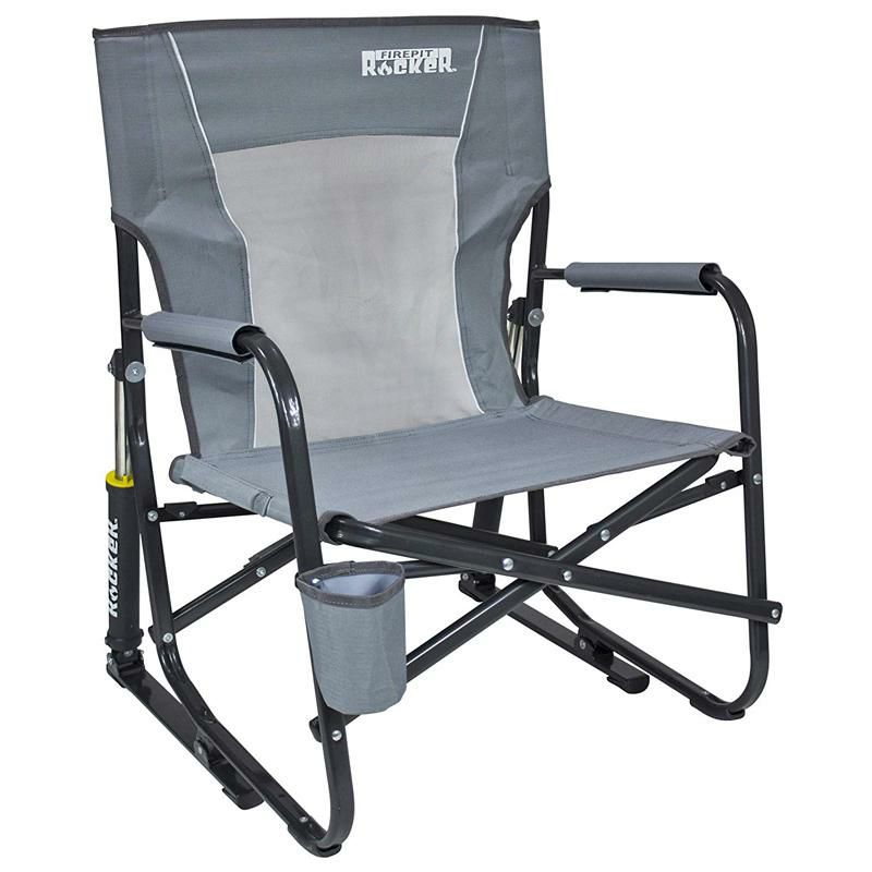 折りたたみロッキングチェアロータイプドリンクホルダー付低いイスアウトドアキャンプフェスビーチGCIOutdoorFirePitRockerPortableFoldingLowRockingChair